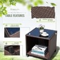 thumbnail image 5 of 3 Pieces Patio Furniture Sets Outdoor PE Rattan Wicker Chairs with Soft Cushion and Glass Coffee Table for Garden Backyard Porch Poolside, Beige, 5 of 7