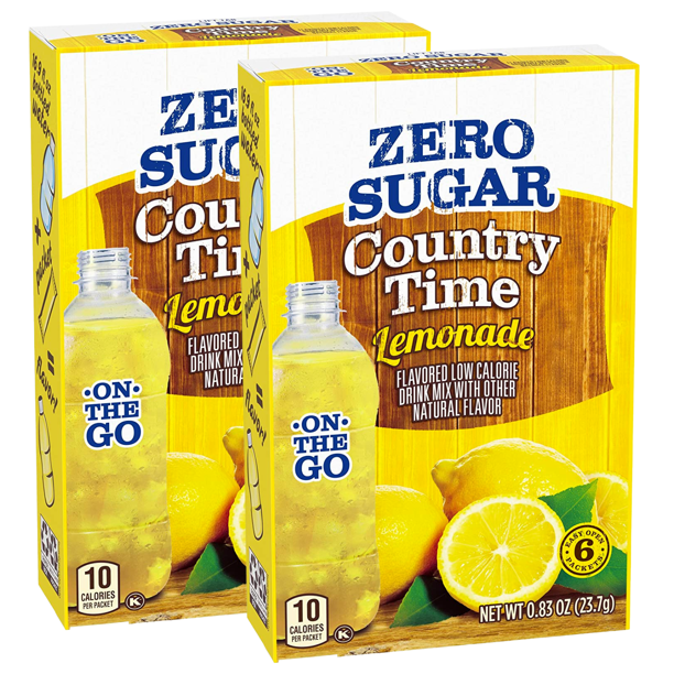 Country Time Lemonade Zero Sugar On The Go 6 Sachet Powdered Drink Mix