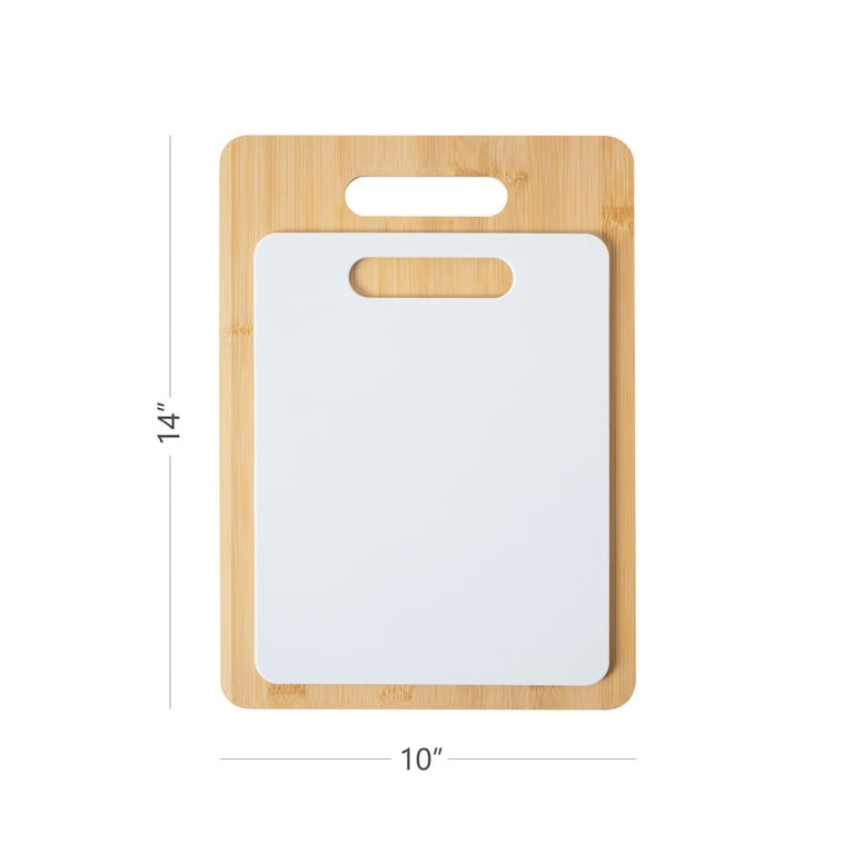 Mainstays Cutting Boards Set 100% Bamboo and Health Care Plastic 