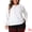 White, variant on Women's Plus Crew Neck Pleated Chiffon Blouse 1X Black