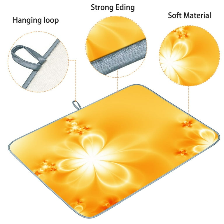 Wellsay Microfiber Dish Drying Mat for Kitchen Yellow Dishes Mat for Kitchen Counter Dish Drying Pad with High Absorbent Dish Drainer Rack Mats for Coffee Bar 18x24in Walmart