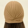 thumbnail image 4 of Mikilon Women New Elastic Neck Caps Solid Color Fringe Hats Indian Style Gemstone Decoration Hat, 4 of 5