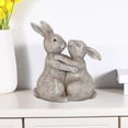 thumbnail image 4 of Arte Creativo Estatuil de jardín Abrazar Polyle Escultura de animales Estatuil Decoración interior y exterior Hogar Patio Césped Jardín s Acc Conejo CUTICAT Figuras al aire libre, 4 of 8