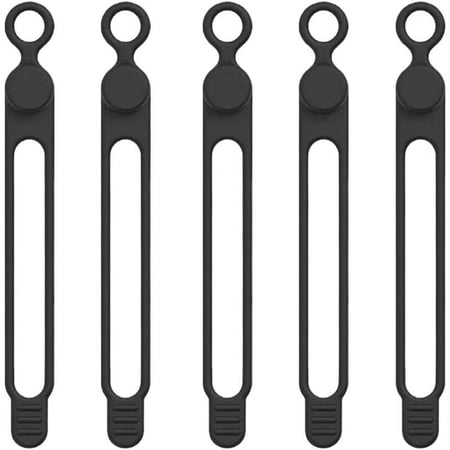 Silicone Cable Straps Wire Organiser for Headphones Phone Charger Audio Cable Reusable Attachment Organiser Cable Ties Cable Pack of 5