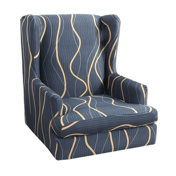 Stretchable Thick Polyester Wingback Chair Covers Protector Wing Chair Stripe