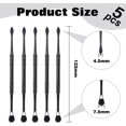 thumbnail image 2 of 5 Pcs Stainless Steel Wax Carving Tool Double Sided Smooth Spear Tip Spoon Set Craft Sculpting Modeling 4.8 inches Black, 2 of 5