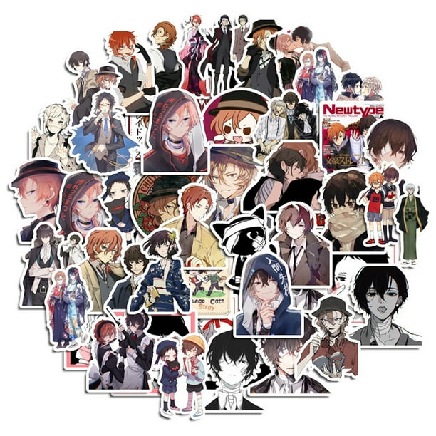 Paquete de pegatinas Bungos Strays Dogs Anime, 50 unidades, carrito decorativo