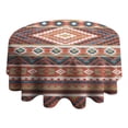 thumbnail image 4 of Boho Red Southwestern Ethnic Pattern Round Tablecloth 60"x60",Wrinkle Wipeable Table Cloth for Kitchen Dining Room Picnic Patio Party, 4 of 6