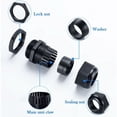 thumbnail image 2 of 10 piezas de prensaestopas Conectores de cable a prueba de agua IP68 Prensaestopas de nailon Prensaestopas M20 x 15 Prensaestopas de 6-12 mm Prensaestopas con contratuerca para cable de iluminación pa, 2 of 5