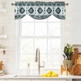 thumbnail image 3 of Green Boho Tie Up Valance Curtains for Windows, Kitchen Curtains Window Treatments, Southwest Ethnic Abstract Geometric Art Short Window Shades Valances for Bedroom Bathroom Cafe 42"x12", 3 of 8