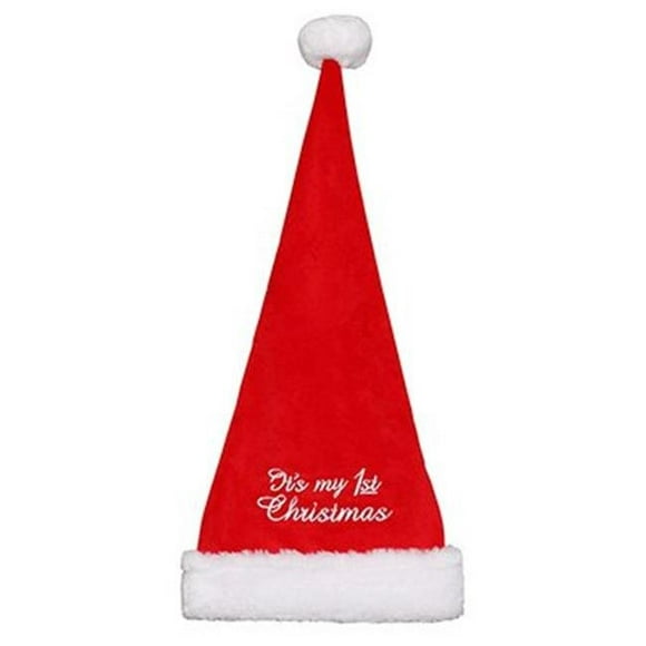 Dyno Seasonal Solutions Casquette Brodée Premier Noël pour Bébé en Polaire 18 Po&44; Rouge & Blanc