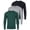 Set 4, variant on 3 Pack Men's Cotton Long Sleeve Pocket T Shirts Crew Neck Athletic Workout