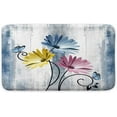 thumbnail image 4 of Rustic Farmhouse Bath Mat, Farm Blove Daisy Floral Flowers Butterfly Country Wooden Bath Rug for Bathroom, Grey White Bath Mat Soft Non Slip Bath Rugs, 17X29IN, 4 of 6