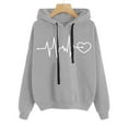 thumbnail image 2 of WEAIXIMIUNG Sweat à Rayures pour Femmes Grande Taille Pull Décontracté Imprimé à Manches Longues avec Capuche, 2 of 3