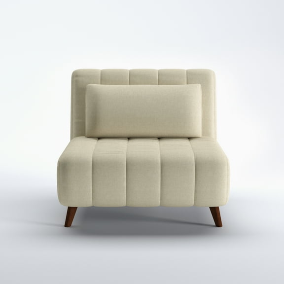 A&D Home Springfield Polyester Convertible Futon Chair, Beige
