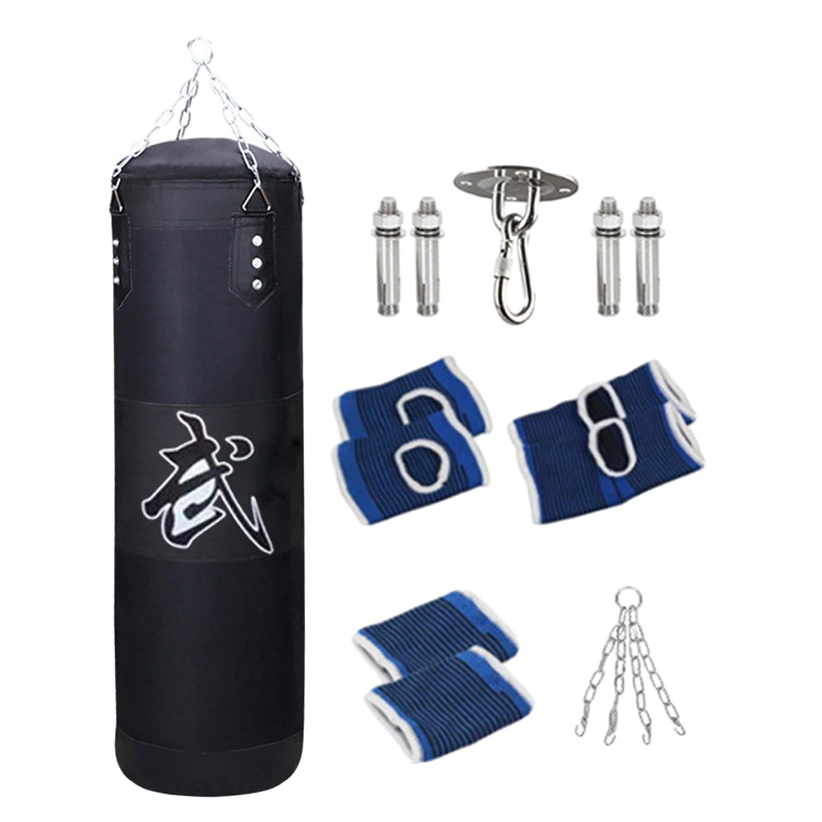 Baoblaze Boxing Bag Heavy Bag Wrist Guards Hanging Unfilled Bag Fillable Punching Bag for Black 120cm