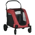 thumbnail image 3 of PawHut Pet Stroller Universal Wheel with Storage Basket Ventilated Oxford Fabric for Medium Size Dogs, Red, 3 of 10