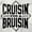 White, variant on Cruisin For a Bruisin Fight Rebel Punk Men's Big & Tall Crewneck Graphic Tee Brisco Brands 2X