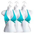thumbnail image 1 of Conjunto de torso de maniquí femenino blanco con espalda hueca y gancho para colgar tamaños S-M (paquete de 3 blancos), 1 of 5