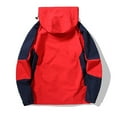 thumbnail image 3 of Kmdttou Men's Windproof Jacket Waterproof Lightweight Outdoors Raincoat Insulated Mountain jackets Red 3XL, 3 of 7