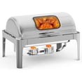 thumbnail image 1 of Garvee Chafing Dishes for Buffet 9 QT, with Roll Top &  Glass Window, Full Size, Silver., 1 of 7