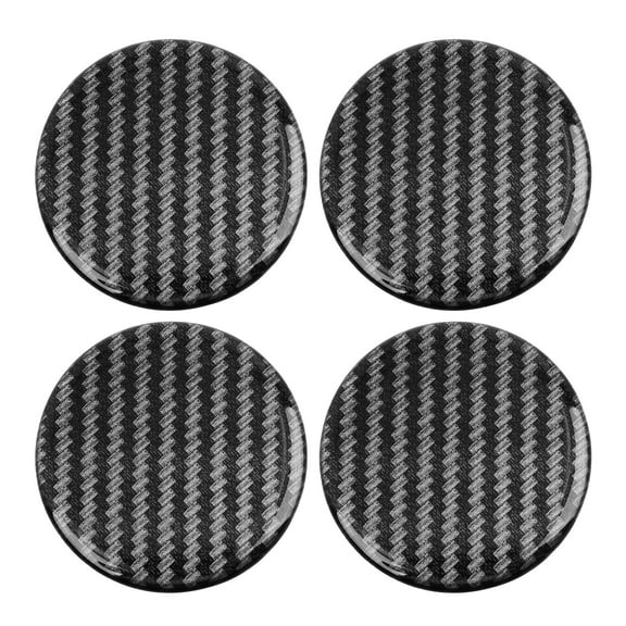 4pcs 50mm Car Wheel Center Hub Cap Sticker Carbon Fiber Style Decal Emblem Badge Clear Resin