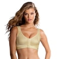 thumbnail image 1 of Sujetador de postura de soporte de espalda sin alambre con cierre frontal de cobertura total para mujer, sujetador deportivo S-5XL sin llantas (negro 4XL),Light Yellow,2XL, 1 of 10