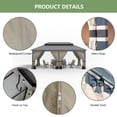 thumbnail image 3 of Kullavik 12'x20' Hardtop Gazebo, Outdoor Double Roof Canopy with Netting and Curtains, Galvanized Metal Frame, Sunshade for Patio, Backyard, Deck and Lawns-Sand, 3 of 7
