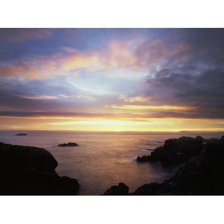 USA, California, San Diego, Sunset over Rocks on the Pacific Ocean Print Wall Art By Christopher Talbot