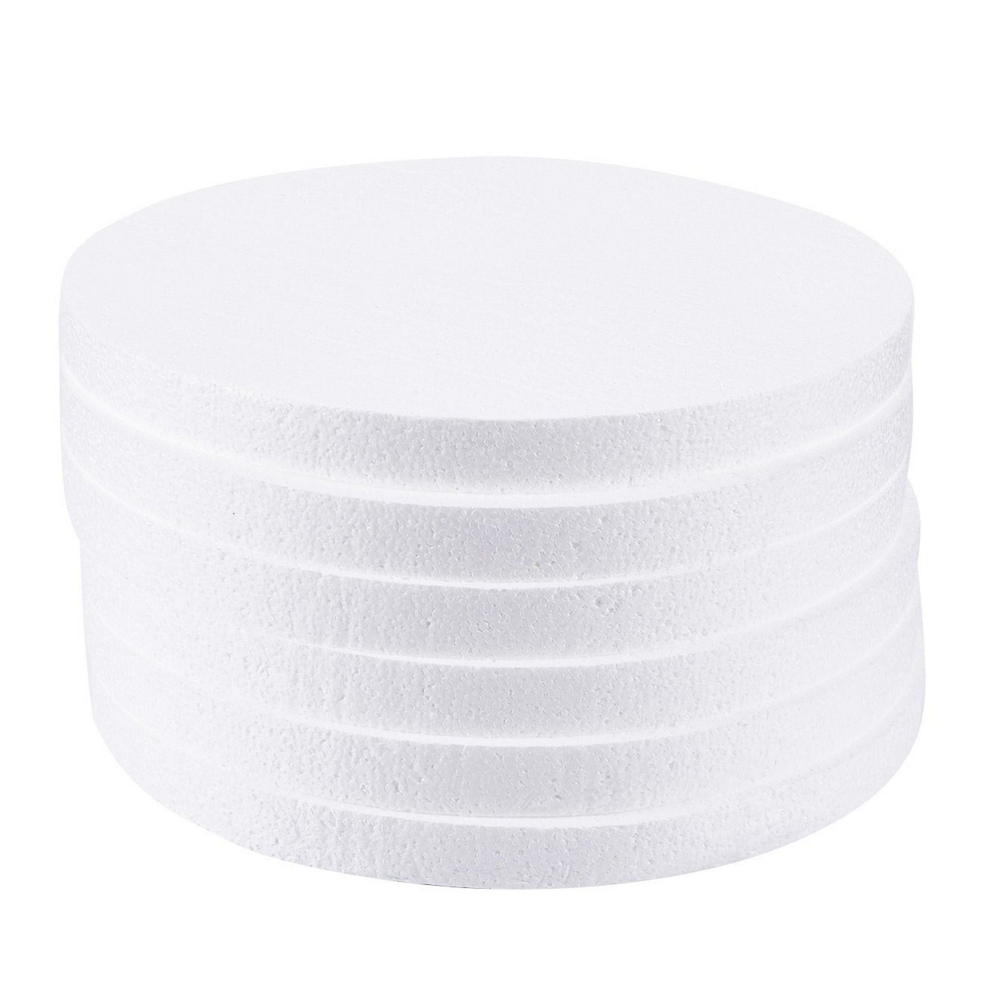 Craft Foam Circle - 6-Pack Polystyrene Foam Disc Foam Round for Sculpture, Modeling, DIY Arts ...