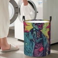thumbnail image 5 of Yiaed Neon Zombie Skull Print Large Laundry Basket,Dirty Clothes Hamper, Baby Laundry Hamper for Toys, Woven Laundry Basket for Clothes, Blanket Storage Basket-Medium, 5 of 6