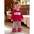 thumbnail image 4 of RUINIXCW Toddler Baby Girl Christmas Outfit Long Sleeve Tops and Plaid Pants 2Pcs, 4 of 8