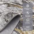 thumbnail image 3 of 2x6 Washable Runner Rug – Non-Slip Low Pile Soft Modern Abstract Foldable Perfect for Entryway Bathroom Laundry Room Gray., 3 of 7