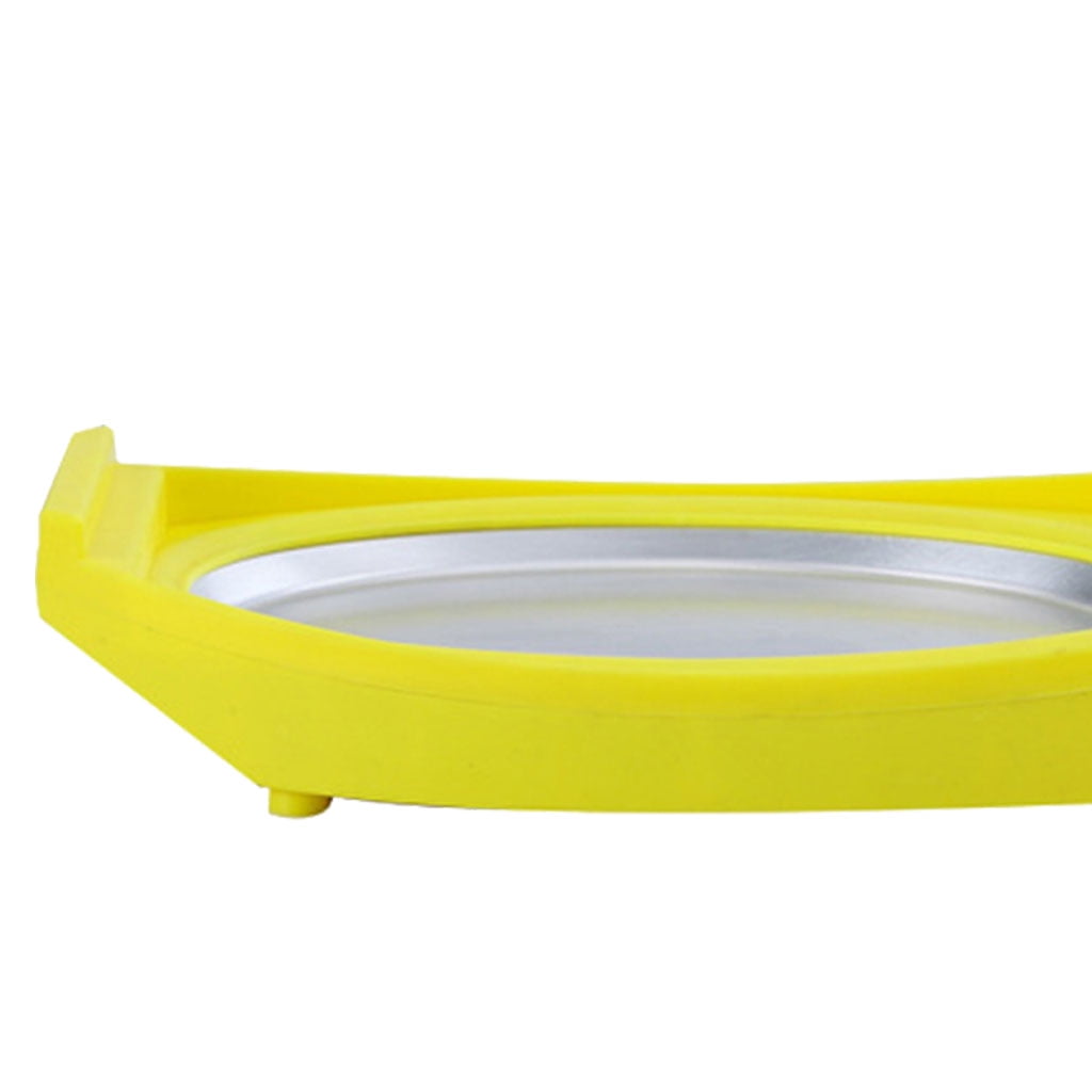 Fiocias Instant Ice Cream Maker Pan Roll DIY Frozen Yogurt Making Tray Yellow