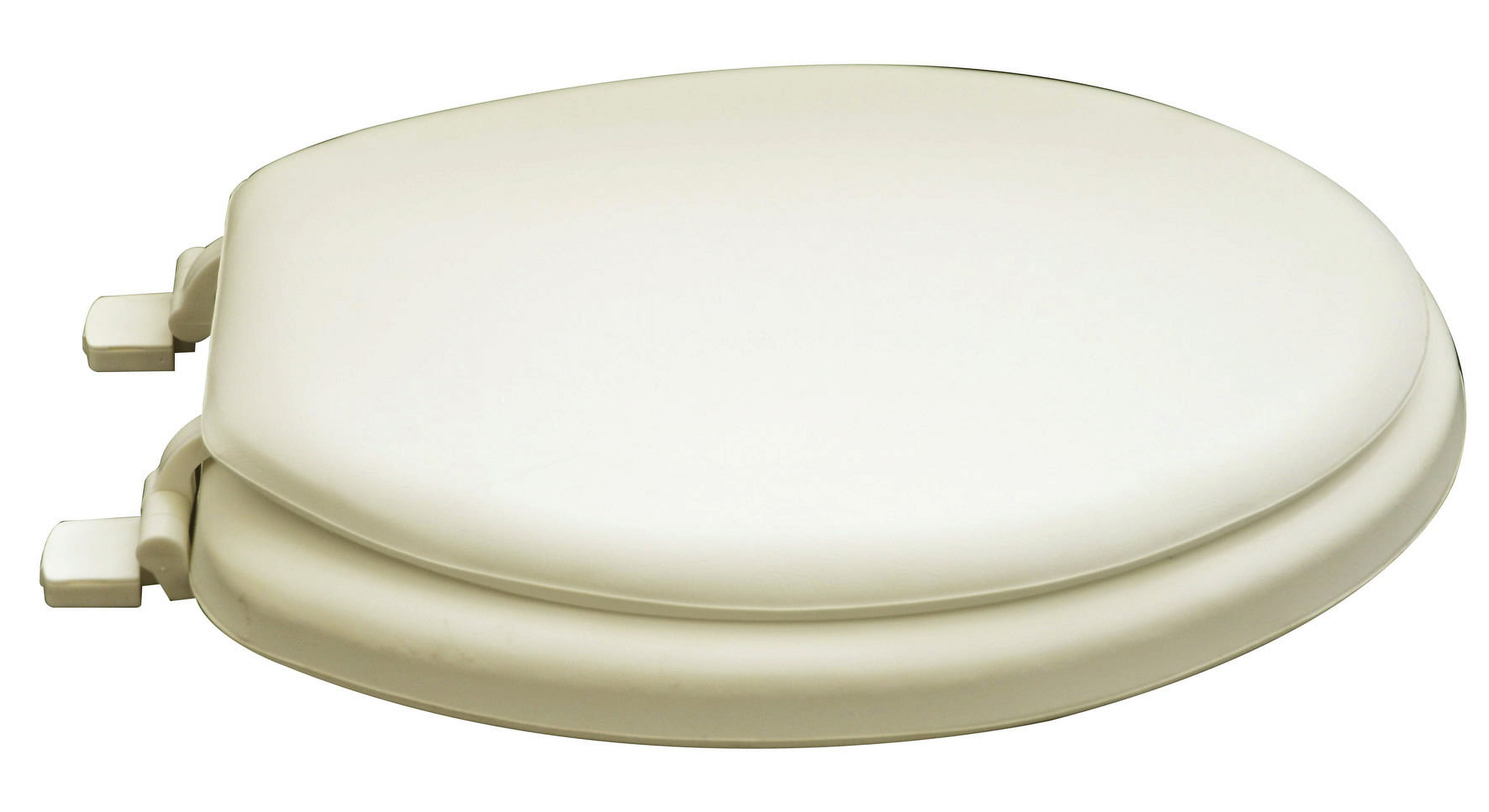 BathDecor Deluxe Soft Elongated Toilet Seat with a Closed Front in Tan.