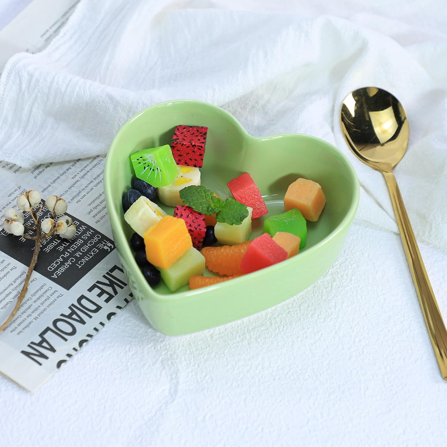 2pcs Heart-Shaped Bowls for Salad Soup Snack Dessert Household Cooking Bowls for Home Kitchen