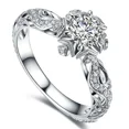 thumbnail image 2 of Women Jewelry Round Flower Crystal Wedding Rings, 2 of 3