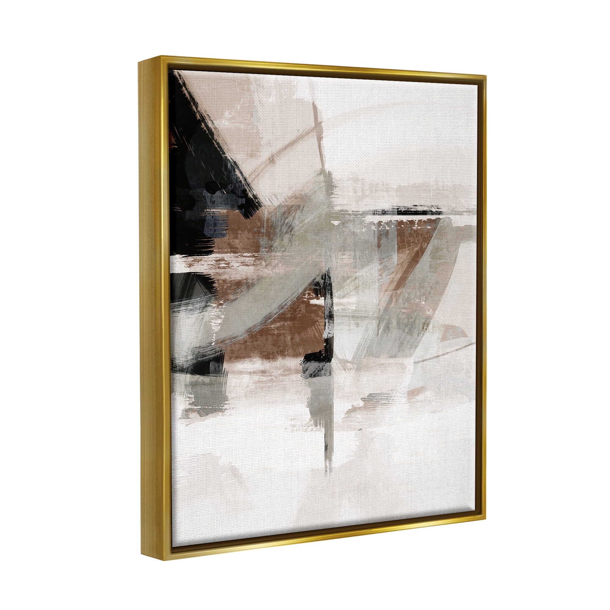 Stupell Urban Complex Industrial Abstract Abstract Painting Gold Floater Framed Art Print Wall Art
