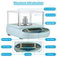 thumbnail image 3 of Uxcell Lab Scale 100gx0.001g, High Precision Electronic Analytical Balance Sensitive with Windshield, 3 of 6