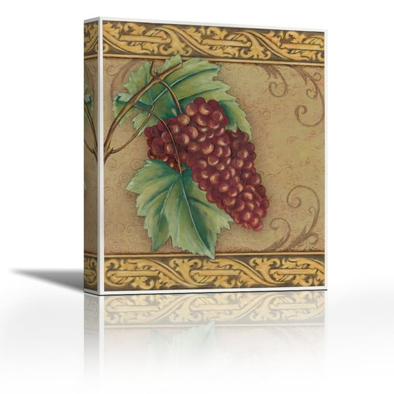 Grape Tapestry I - Contemporary Fine Art Giclee on Canvas Gallery Wrap - wall décor - Art painting - 29 x 36 Inch - Ready to Hang