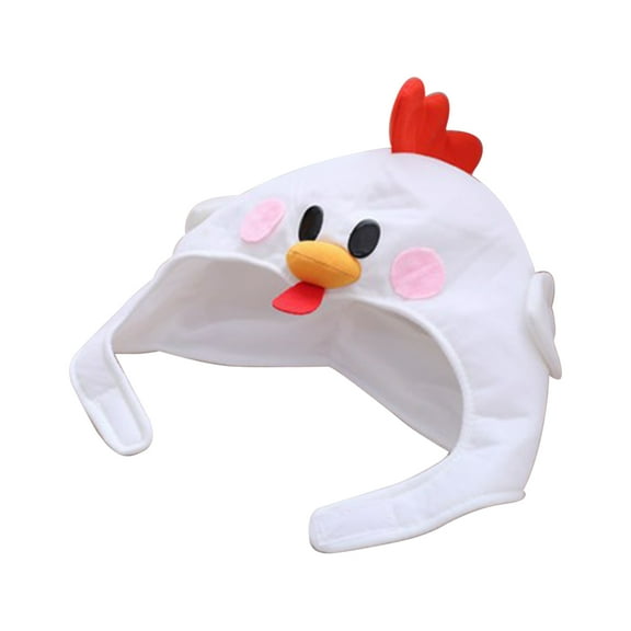 White Hat Comfortable Plush Cute Chicken Appearance Warm Hat for Shopping Gift for 3-6 Year Old