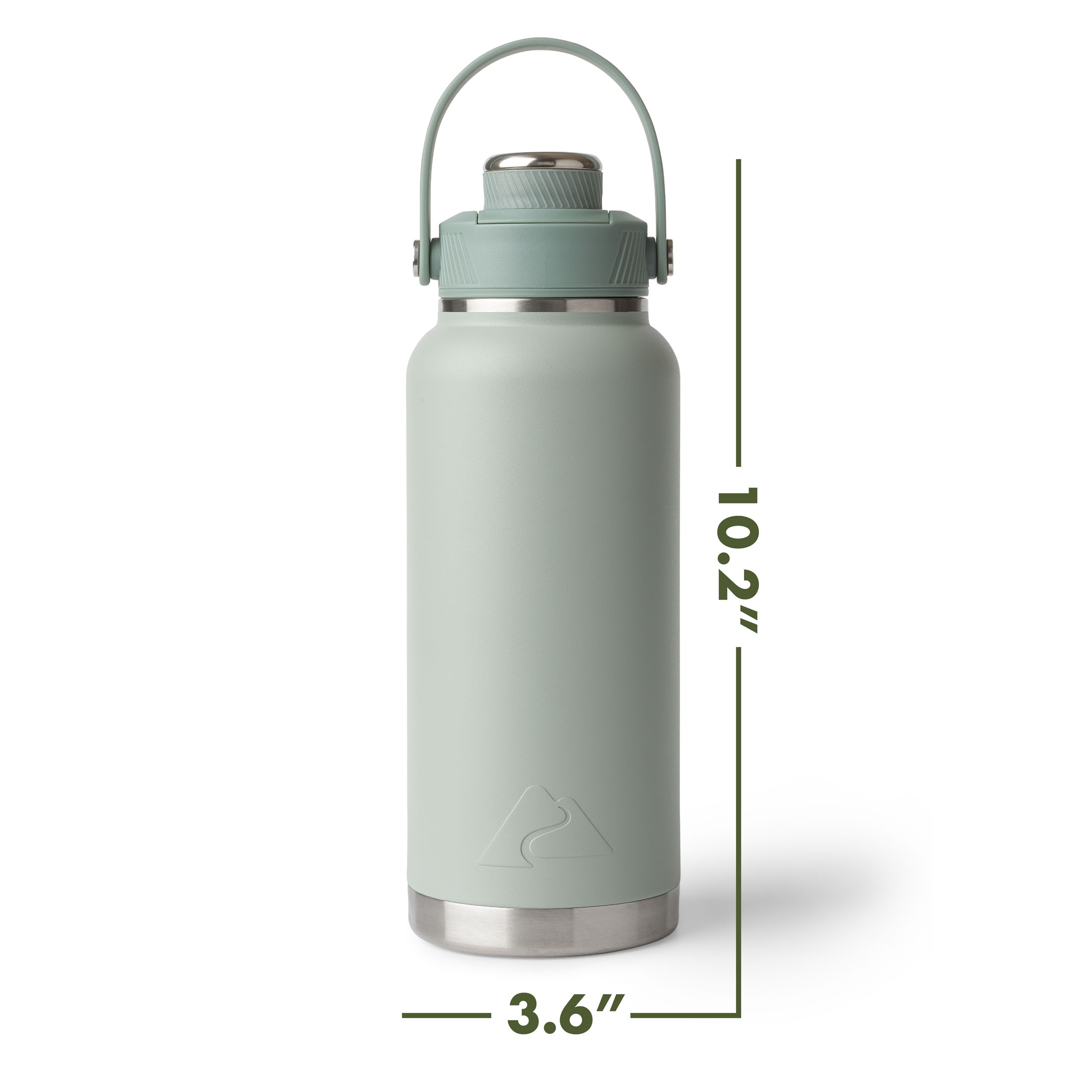 Botella de agua aislada de acero inoxidable de 32 oz con tapa de chorro, color verde salvia 4
