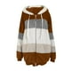 thumbnail image 4 of Puntoco Mujer Plus Tamaño Invierno Cálido Felpa Suelta Cremallera Chaqueta Con Capucha Abrigo Puntoco Puntoco-1714, 4 of 6