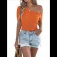 thumbnail image 3 of Tops de Verano para Mujer, Suéteres de Crochet, Ropa de Resort, Tops de Punto Calados de Corta, Pareo de Playa 2025 Color Naranja XL, 3 of 10