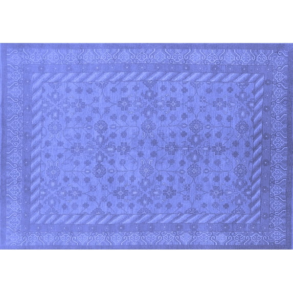 Ahgly Company Indoor Rectangle Oriental Blue Industrial Area Rugs, 5' x 7'