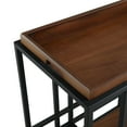 thumbnail image 5 of Inspired Home Carrere Bar Cart Removable Serving Tray Wine Bottle/Stemware Storage Casters, Black/Walnut, 5 of 8