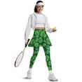 thumbnail image 5 of FUIALDOLG Green Leaves Skirted Leggings with Pocket St Patrick Day Active Skort Athletic Ruffle Pleated Golf Skirt with Leggings Celebrate Holiday Party Outfits,Size M, 5 of 7
