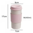 thumbnail image 2 of Rice Husk Fibre, BPA-Free, Double Wall Insulation Reusable Coffee Cups, On-The-Go Travel Mug, Screw Tight Lid, Textured Grip, Ultra Lightweight, 2 of 5