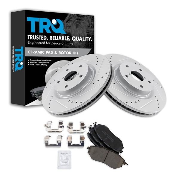 TRQ Front Performance Brake Pad & Rotor Kit Brake Pads Brake Rotors Set Ceramic Premium G-Coated Fits Select 2006-2007 Subaru B9 Tribeca 2015-2019 Legacy Outback 2008-2014 Tribeca 2015-2021 WRX