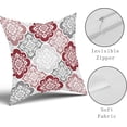 thumbnail image 6 of Red Boho Pillow Covers 18x18 Inch Pack of 2 Bohemian Gray and Red Floral Throw Pillow Covers Modern Burgundy Grey Flower Pillowcase Cotton Square Cushion Cover for Bedroom Sofa Couch Indoor Home Decor, 6 of 6